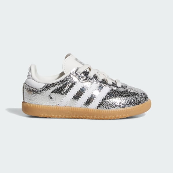 Plateado Zapatillas Samba OG Pasadores Elásticos Niños
