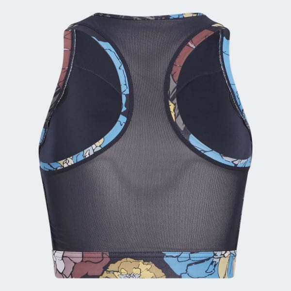 Azul Top Deportivo de Running Día Internacional de la Mujer Estampado Soporte Medio