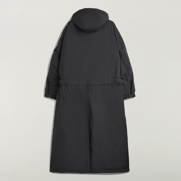 Y’s polyester drape over hood long coat adidas Y-3 Padded Hooded Parka - Black | Free Shipping with