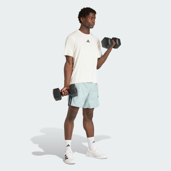 Green WORKOUT ESSENTIALS BASE 3 STRIPES WOVEN SHORT