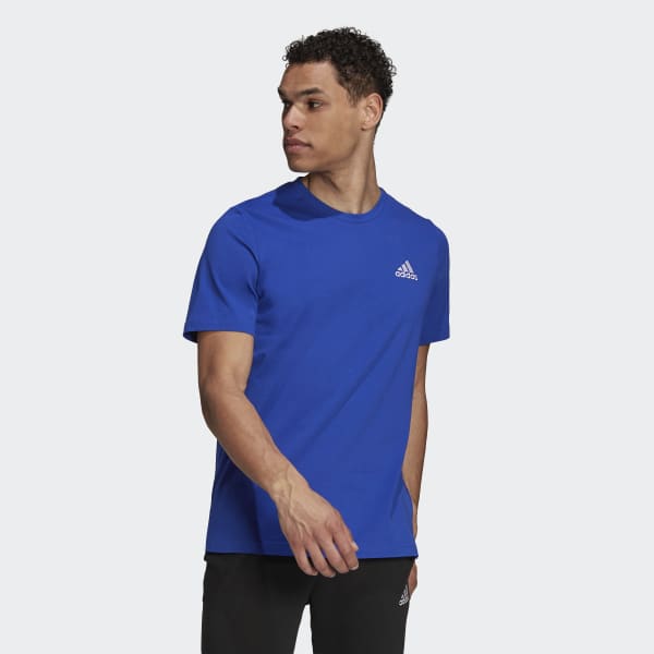 adidas Camiseta Essentials Logo Pequeño Bordado - Azul | adidas Colombia