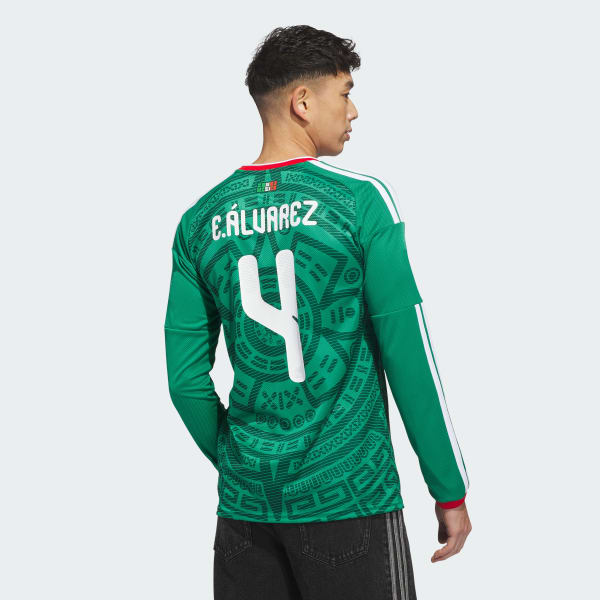 Green Mexico 26 Home Alvarez Long Sleeve Jersey