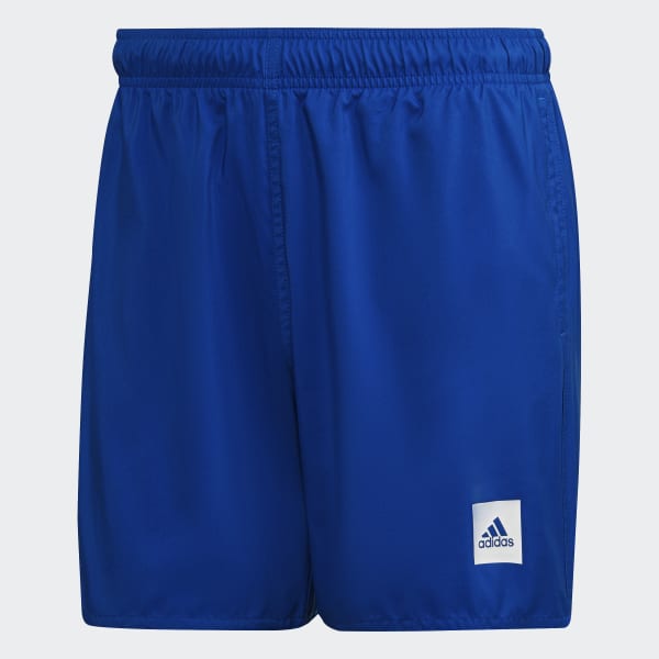 Niebieski Short Length Solid Swim Shorts