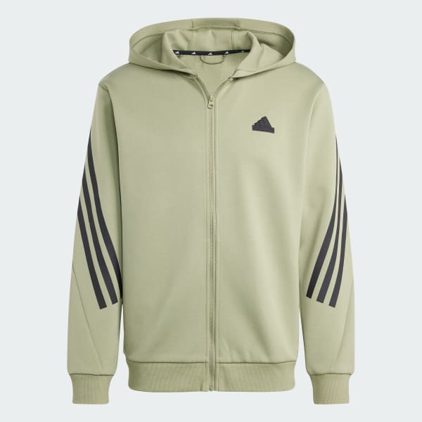 Felpa con cappuccio Future Icons 3-Stripes Full Zip - Verde