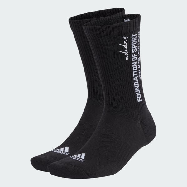 Black Cushioned Sportswear Slogan Graphic Crew 2 Pair Pack