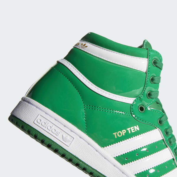 adidas top ten green and white