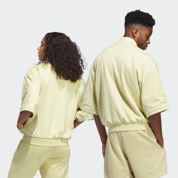 Yellow Basketball Sueded 3/4 Half-Zip Sweatshirt