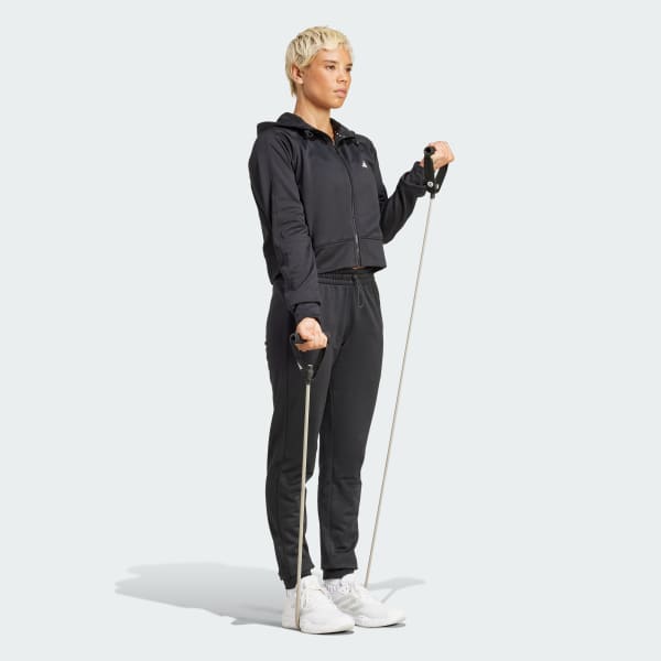 Czerń Bluza AEROREADY Game and Go Full-Zip Hooded Fleece