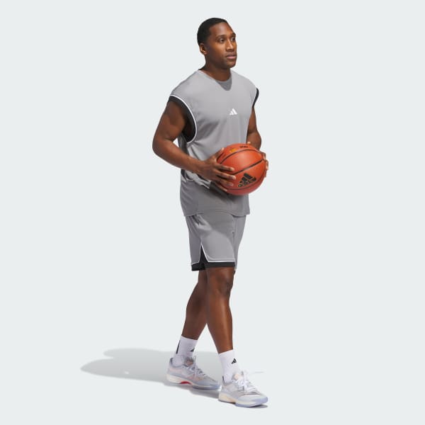 Grey adidas Basketball All-World Sleeveless Tank Top