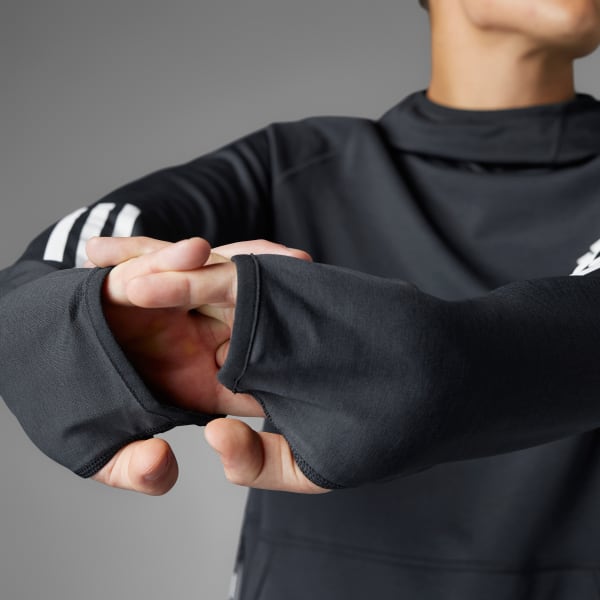 Black Own the Run 3-Stripes Hoodie