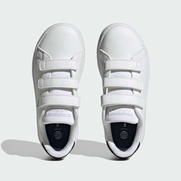 White Advantage Court Lifestyle Hook-and-Loop Shoes