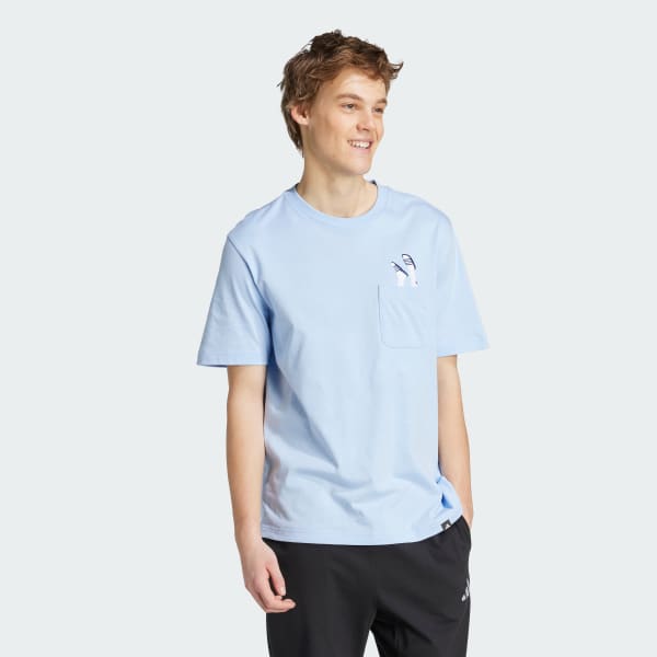 Bleu T-shirt poche graphique Lounge Slides
