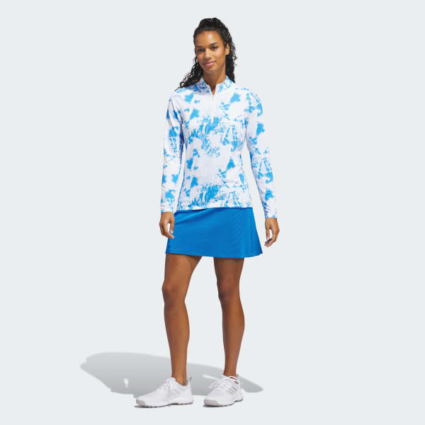 White ULTIMATE365 PRINTED QUARTER-ZIP MOCK Polo Shirt