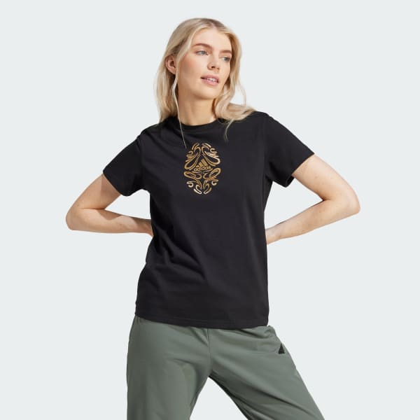 Negro Camiseta Metallic Graphic