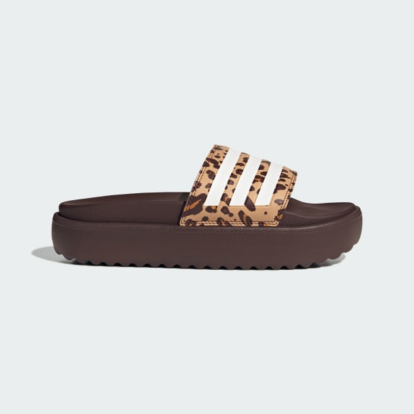 Brown Adilette Platform Slides