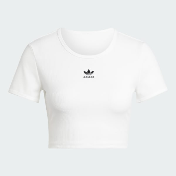 White Essentials Ribbed Tee