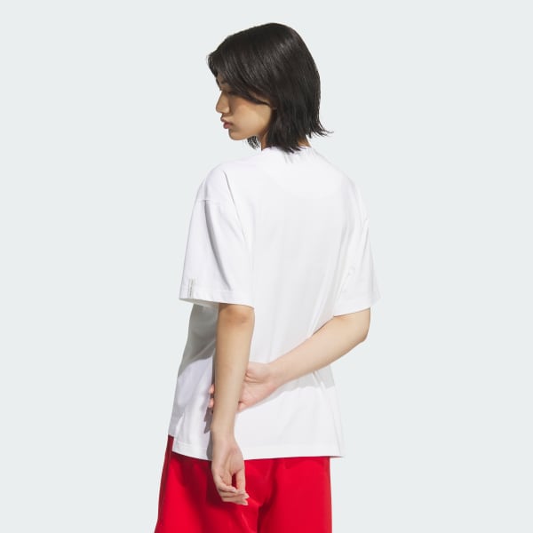 ホワイト エッセンシャルズ プラス スモールロゴ ルーズフィット半袖Tシャツ