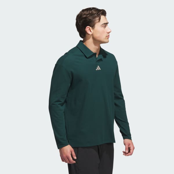 Green Beyond The Course Long Sleeve Loose Fit Polo Shirt