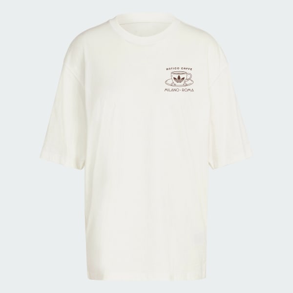 สีขาว เสื้อยืดพิมพ์ลาย MILAN