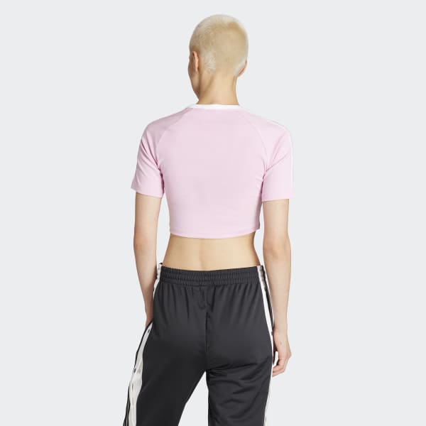 [ADIDAS] W 3S BABY TEE クロップ★JC6365 adidas Originals 3S Baby Tee Women's Lifestyle Top Casual T