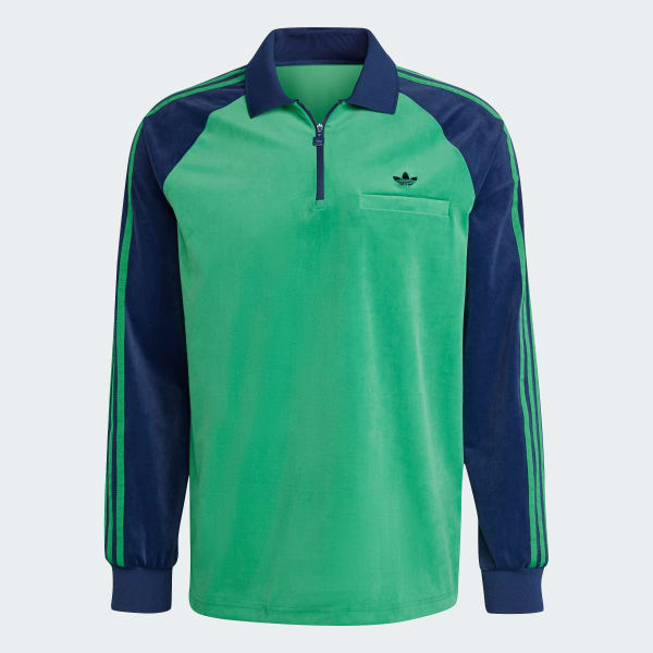 Gronn adidas Originals 70s Velour Polo