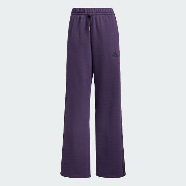 Essentials 3-Stripes Open-Hem Fleece Pants