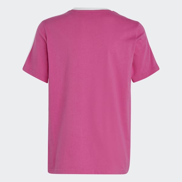 Ροζ Essentials 3-Stripes Cotton Loose Fit Boyfriend Tee