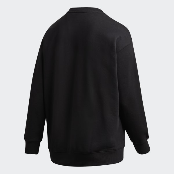 adidas Trefoil Crew Sweatshirt (Plus Size) - Black | Women's Lifestyle ...