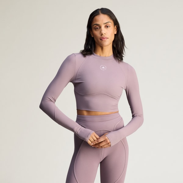 Μωβ adidas by Stella McCartney Training Longsleeve Crop