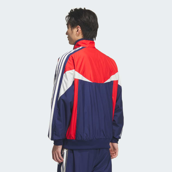 ブルー マストハブ ルーズフィット カラー ブロック メッシュライニング ウインドブレーカー ジャケット