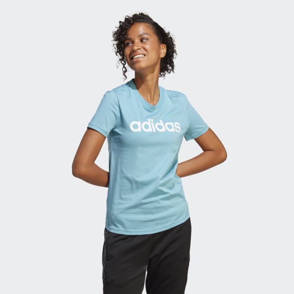 Blauw LOUNGEWEAR Essentials Slim Logo T-shirt