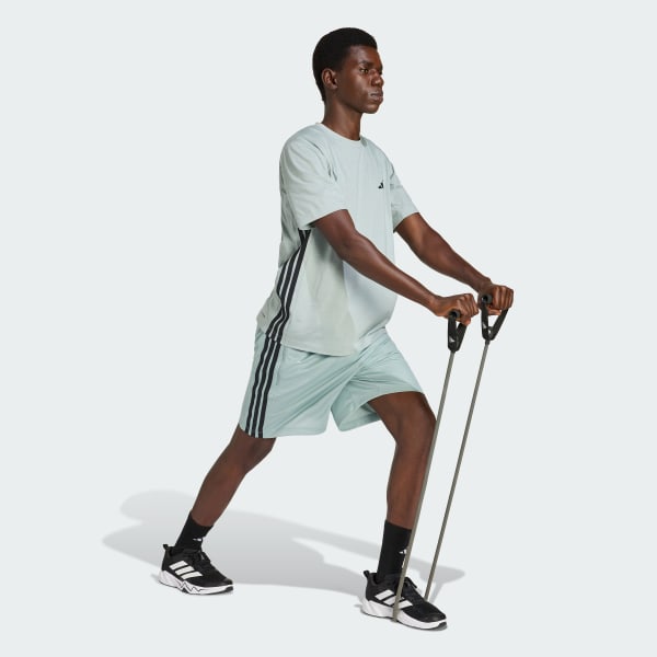 Verde SHORTS WORKOUT ESSENTIALS BASE 3 TIRAS DE TEJIDO PIQUÉ, LARGO DE 23 CM