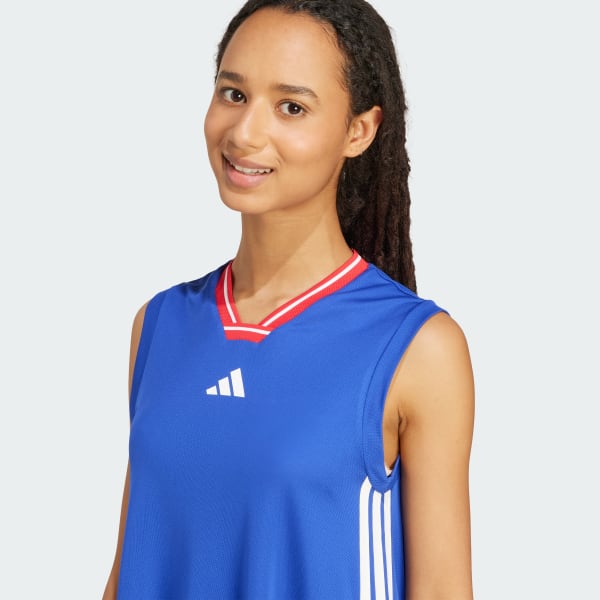 adidas Tiro Cut 3-Stripes Soft Mesh Long Dress - Blue | Free