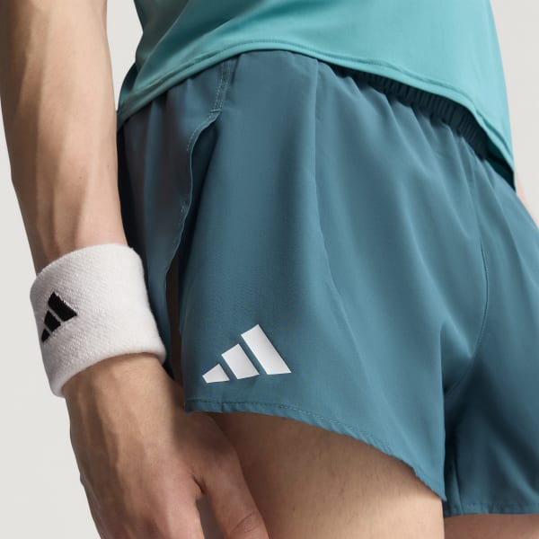 สีเขียว กางเกงวิ่งขาสั้นผ่าข้าง Adizero Essentials