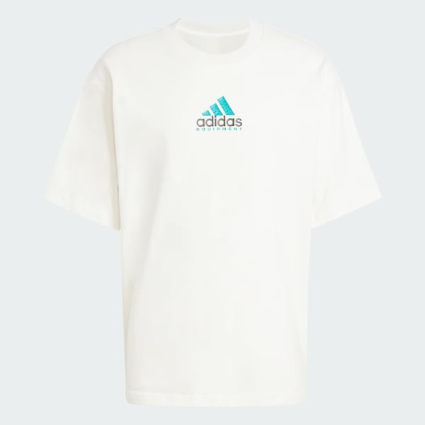 สีขาว เสื้อยืดกราฟิก EQT