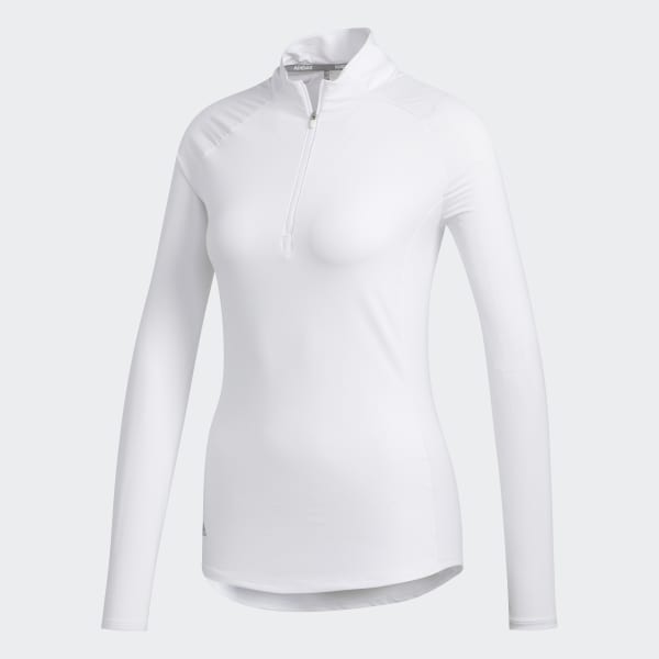 adidas Solid UV Long Sleeve Polo Shirt - White | FP8630 | adidas US