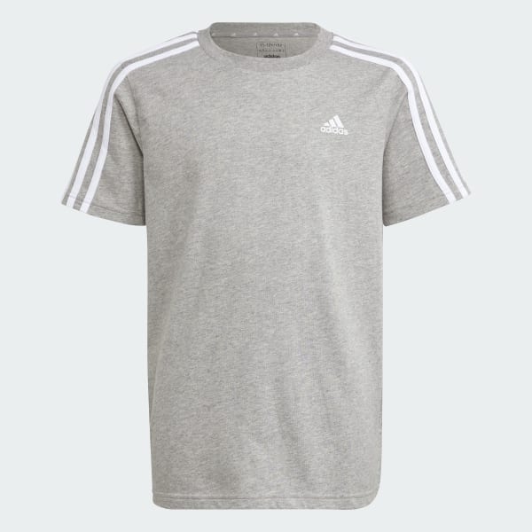 Cinza Camiseta Algodão Essentials 3-Stripes