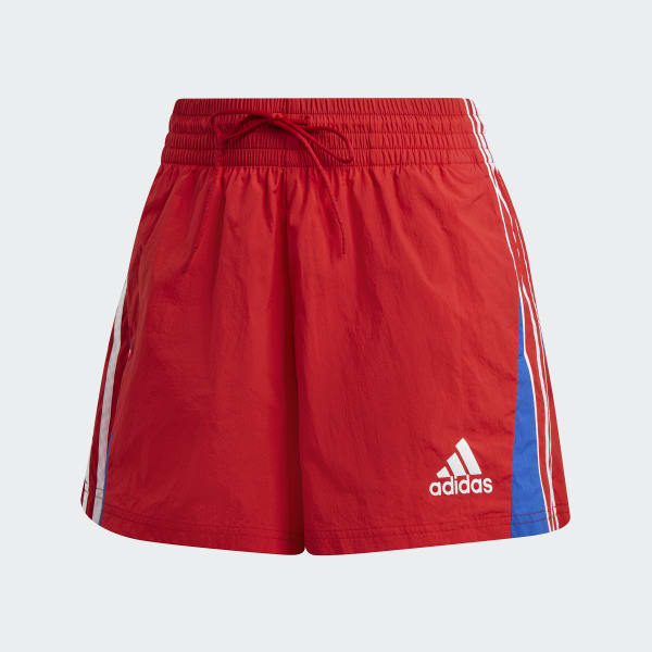 Red Colorblocked 3-Stripes Shorts IJM35