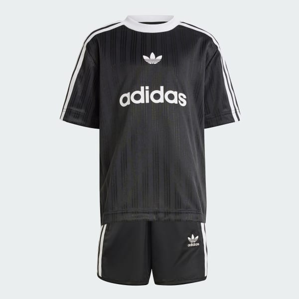 Đen Set Áo Thun Quần Short Bóng Đá Trẻ Em