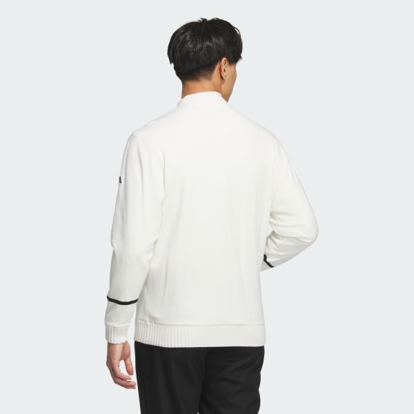 White 방풍 안감 풀집 니트 스웨터