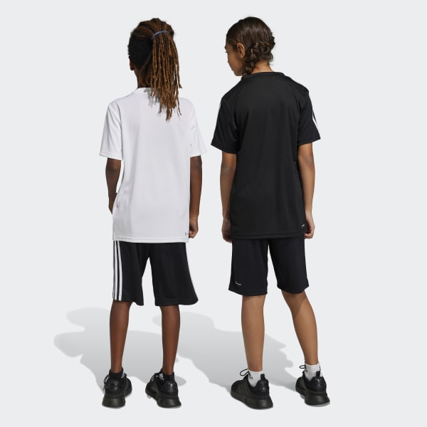 Black Train Essentials AEROREADY 3-Stripes Regular-Fit Shorts