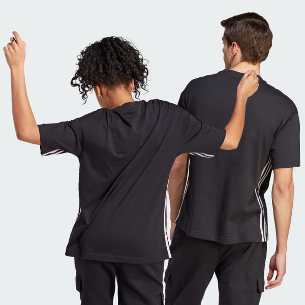 Preto Camiseta Boyfriend Algodão Dance 3-Stripes