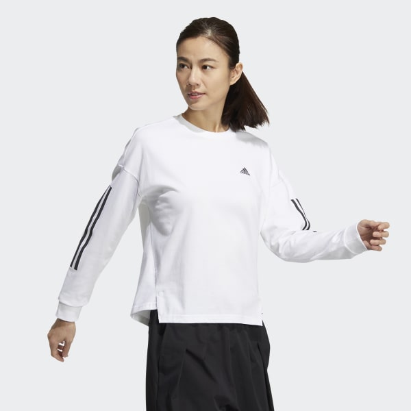 White 24/7 오버사이즈 핏 긴팔 티 DK733