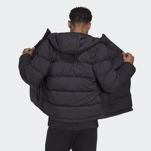 adidas Helionic Hooded Down Jacket - Black | adidas UK