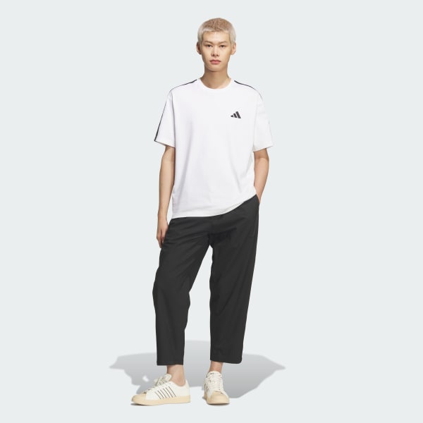 Black 루즈 핏 데님 테이퍼드 팬츠