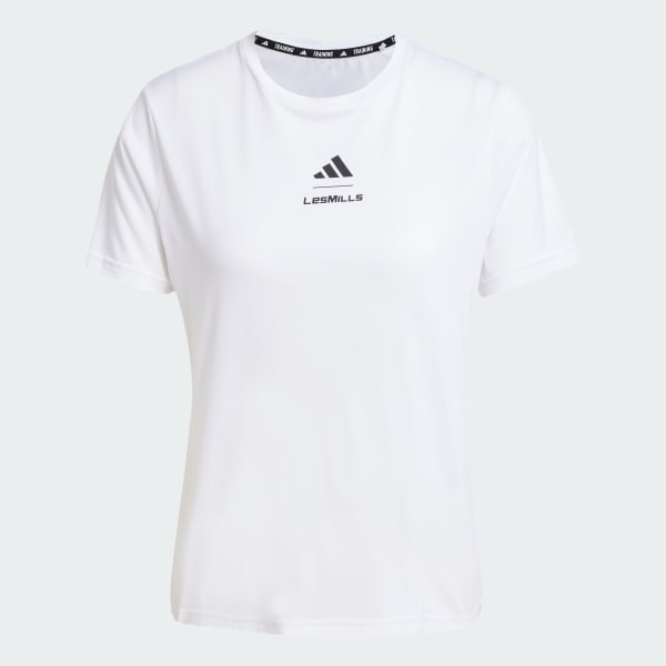 สีขาว เสื้อยืดพิมพ์ลาย Les Mills