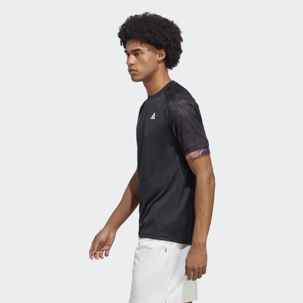 Schwarz Melbourne Ergo Tennis HEAT.RDY Raglan T-Shirt