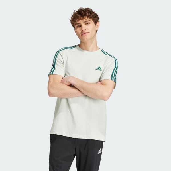 Adidas 3 stripe t shirt green store