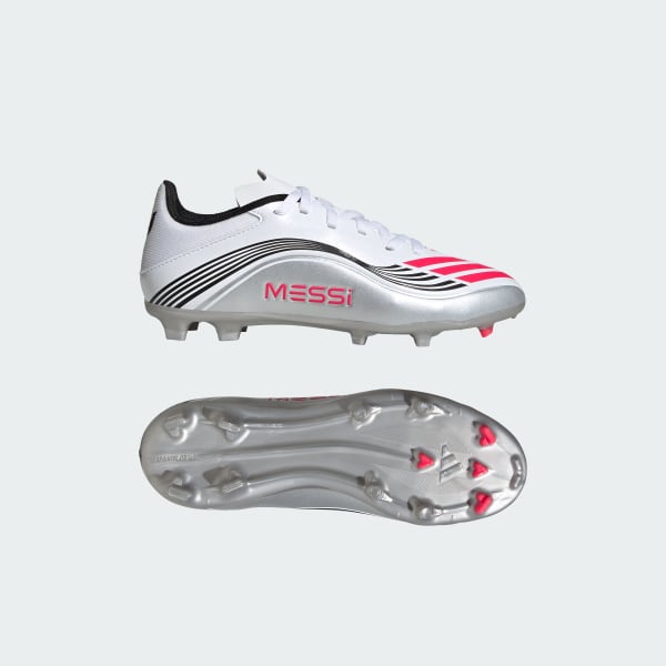 Branco Botas de Futebol F50 Messi League - Piso Firme/Multissuperfície (Criança)