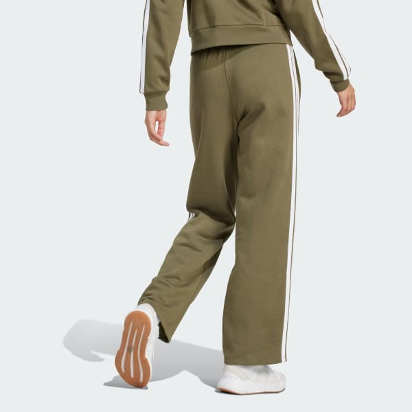 Essentials 3-Stripes Open-Hem Fleece Pants